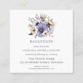 MINI SIZE Paarse Florals Weddenschap Informatiekaartje