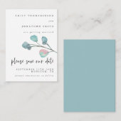 MINI SIZE Pastel Eucalyptus Weddenschap opslaan Da Notitiekaartje (Voorkant / Achterkant)