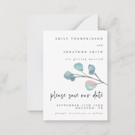 MINI SIZE Pastel Eucalyptus Weddenschap opslaan Da Notitiekaartje