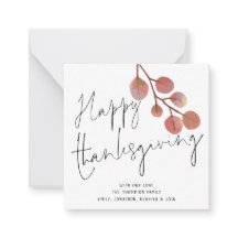 MINI SIZE Simple Foliage Happy Thanksgiving Card