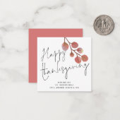 MINI SIZE Simple Foliage Happy Thanksgiving Card Notitiekaartje (Voorkant / Achterkant in situ)