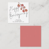 MINI SIZE Simple Foliage Happy Thanksgiving Card Notitiekaartje (Voorkant / Achterkant)