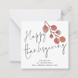 MINI SIZE Simple Foliage Happy Thanksgiving Card Notitiekaartje