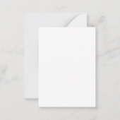 MINI SIZE Typografie Black White Wedding RSVP Notitiekaartje (Achterkant)