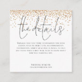 MINI SIZE Weddenschap met details Manuscript Gold  Informatiekaartje (Voorkant)