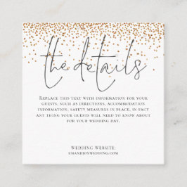 MINI SIZE Weddenschap met details Manuscript Gold  Informatiekaartje