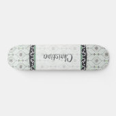 Mini skateboard blauwe bloemen patronen (Horizontaal)