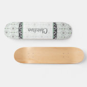 Mini skateboard blauwe bloemen patronen (Horizontaal)