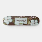 Mini Skateboard Hawaïaanse Blauwe Bloemen (Horizontaal)