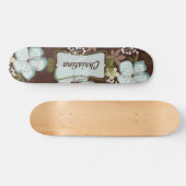 Mini Skateboard Hawaïaanse Blauwe Bloemen (Horizontaal)