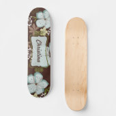 Mini Skateboard Hawaïaanse Blauwe Bloemen (Voorkant)