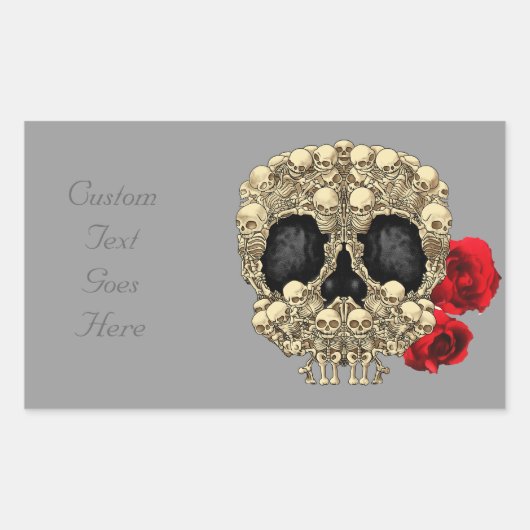 Mini Skeletons Suikerhuid Rechthoekige Sticker (Voorkant)