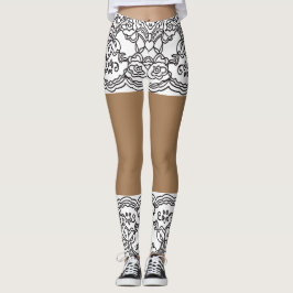 Mini Skirt Lace Beige Leggings-XS-XL Leggings