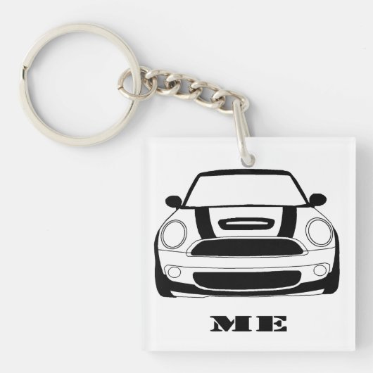 MINI-Sleutelhanger - tweesnijdend vierkant Sleutelhanger (Voorkant)