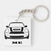 MINI-Sleutelhanger - tweesnijdend vierkant Sleutelhanger (Achterkant)