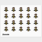 Mini slikken meisje ronde sticker (Vel)