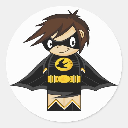 Mini slikken meisje ronde sticker (Voorkant)