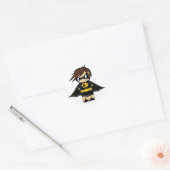 Mini slikken meisje ronde sticker (Envelop)
