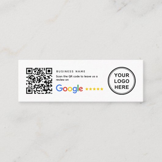 Mini Small QR Code Google Review Business Inserts Mini Visitekaartje (Voorkant)