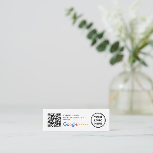 Mini Small QR Code Google Review Business Inserts Visitekaartje (Staand voorkant)