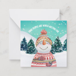 MINI Snowman: Een aantal mensen die tijdens de vak Notitiekaartje