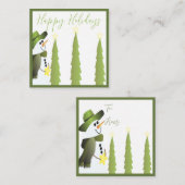 Mini Snowman naar en van papier Notitiekaartje (Voorkant / Achterkant)