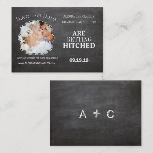 Mini sparen de Datum Fotokaarten Visitekaartje (Voorkant / Achterkant)