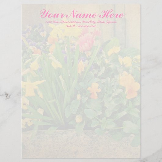 Mini Springtime Garden Briefhoofd Ontwerp (Voorkant)