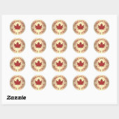 Mini State Name Red Leaf Maple Syrup Promotion Ronde Sticker (Vel)
