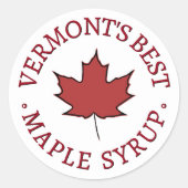 Mini State Name Red Leaf Maple Syrup Promotion Ronde Sticker (Voorkant)