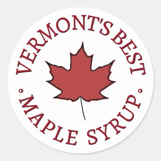 Mini State Name Red Leaf Maple Syrup Promotion Ronde Sticker (Voorkant)