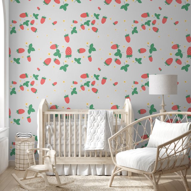 Mini Strawberry Blossom Wallpaper Behang (Kinderen)