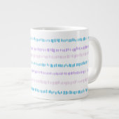 Mini Streepjes Patroon Turquoise Paars Roze Grote Koffiekop (Voorkant rechts)