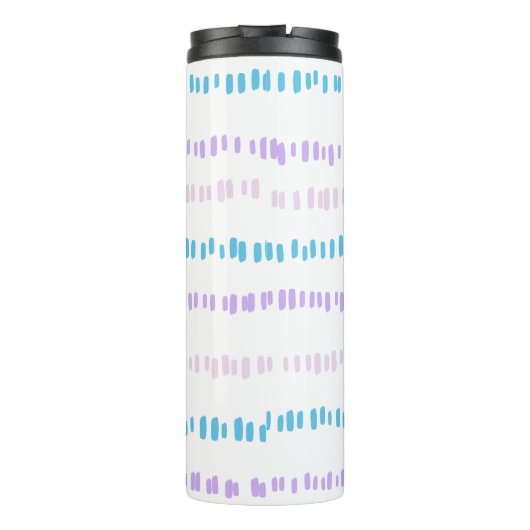 Mini Strepen Patroon Turquoise Paars Roze Thermosbeker (Achterkant)