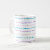 Mini Strokes Pattern Turquoise Paarse Roze Koffiemok (Voorkant links)