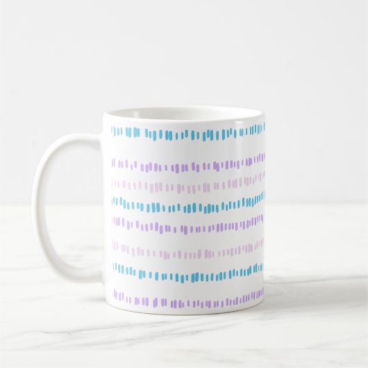Mini Strokes Pattern Turquoise Paarse Roze Koffiemok (Links)