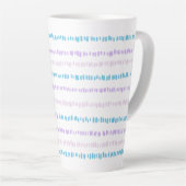 Mini Strokes Pattern Turquoise Paarse Roze Latte Mok (Rechterhoek)