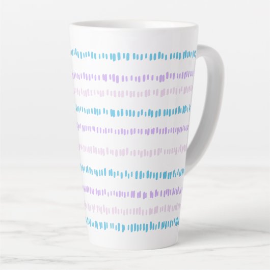 Mini Strokes Pattern Turquoise Paarse Roze Latte Mok (Rechterhoek)
