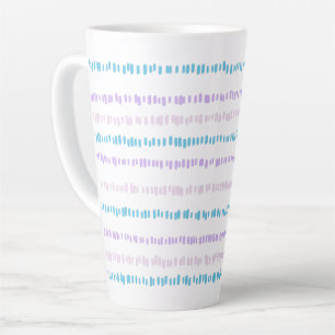 Mini Strokes Pattern Turquoise Paarse Roze Latte Mok