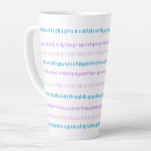 Mini Strokes Pattern Turquoise Paarse Roze Latte Mok (Linkerhoek)