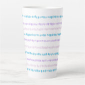 Mini Strokes Pattern Turquoise Paarse Roze Latte Mok (Voorkant)