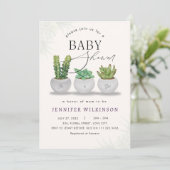 Mini Succulent Greenery Baby shower Kaart (Staand voorkant)