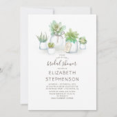 Mini Succulents Mason Jars Rustic Vrijgezellenfees Kaart (Voorkant)