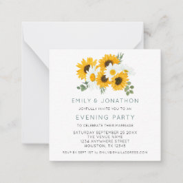 MINI Sunflower Wedding Evening Party Invite Notitiekaartje