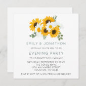 MINI Sunflower Wedding Evening Party Invite Notitiekaartje (Voorkant / Achterkant)