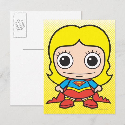 Mini Supergirl Briefkaart (Voorkant / Achterkant)