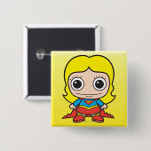 Mini Supergirl Vierkante Button 5,1 Cm (Voorkant /achterkant)