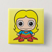 Mini Supergirl Vierkante Button 5,1 Cm (Voorkant)