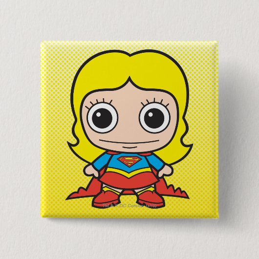 Mini Supergirl Vierkante Button 5,1 Cm (Voorkant)