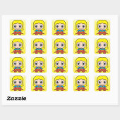 Mini Supergirl Vierkante Sticker (Vel)